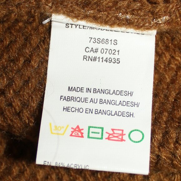 Oak and Ivy knit sweater brown with geometric pattern oversize turtleneck Medium - Picture 8 of 9